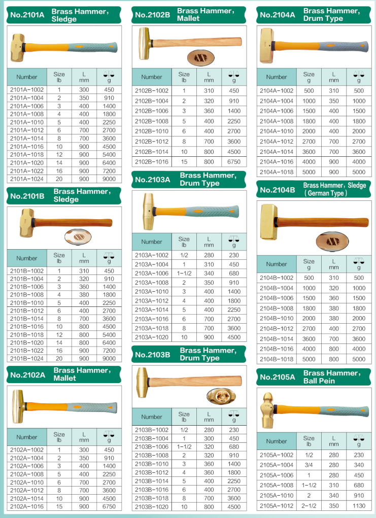 Brass and Copper Hammers